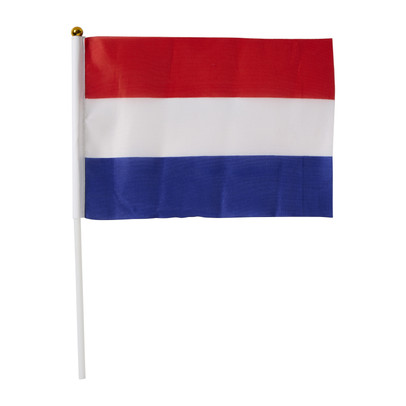 Zwaaivlag – rood/wit/blauw – 21×21 cm