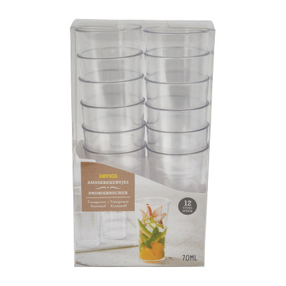 Amuse bekertjes – 70 ml – transparant- set van 12