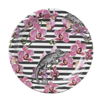 Wegwerpbordjes  groot orchidee – set van 8