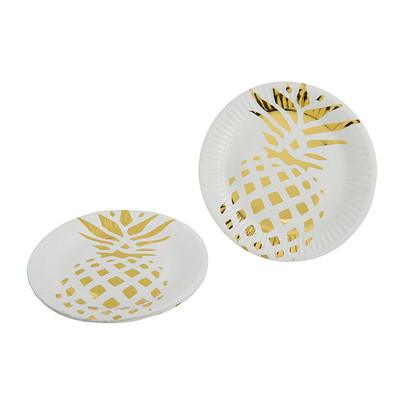 Wegwerpbordjes – ananas – 18 cm – 6 stuks