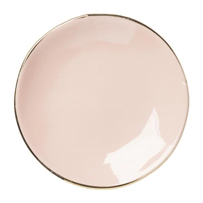 Schoteltje met gouden rand – roze –  ⌀9 cm