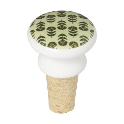 Wijnstopper met print – groen – ø4×6 cm