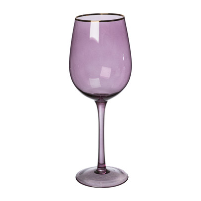 Wijnglas gouden rand – paars – 380 ml