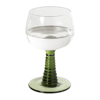Wijnglas ribbel – groen – 220 ml