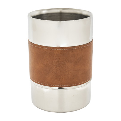 Wijnkoeler met leer – ⌀12×18 cm