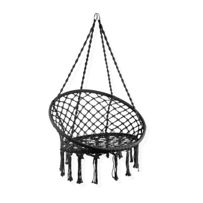 Hangstoel knoet – zwart – ⌀80×100 cm