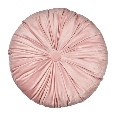 Sierkussen velvet rond – roze – ?40 cm