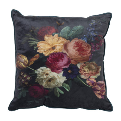 Sierkussen velvet – bloemen – 45×45 cm
