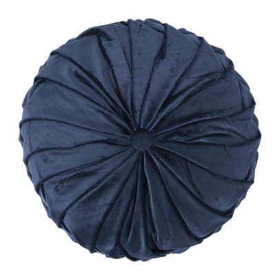Sierkussen gevlochten rond – donkerblauw – ⌀30 cm