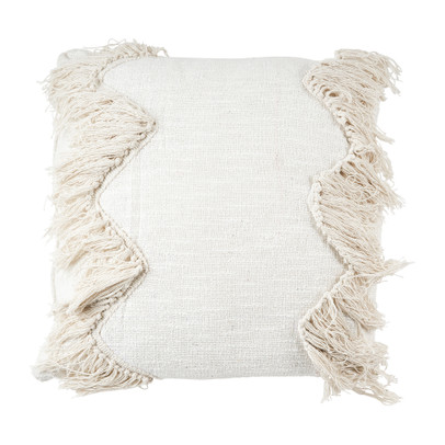 Sierkussen franjes – naturel – 45×45 cm