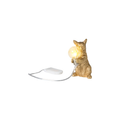 Lampje kat hoog – goudkleurig – 11x10x4.5 cm