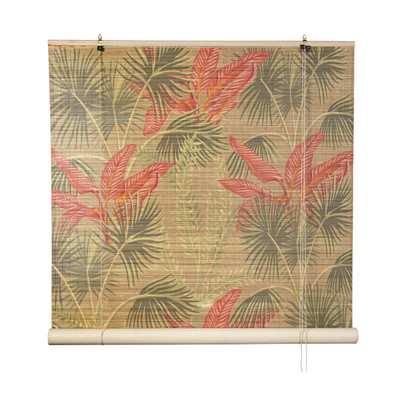 Bamboe rolgordijn bloem print – 150×180 cm