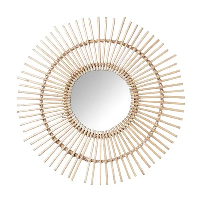 Zonnespiegel met rotan rand – ø55 cm