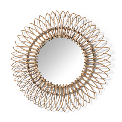 Zonnespiegel rotan – ø76 cm