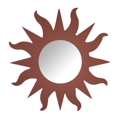 Spiegel zonnetje – koraalrood – ø36.5 cm