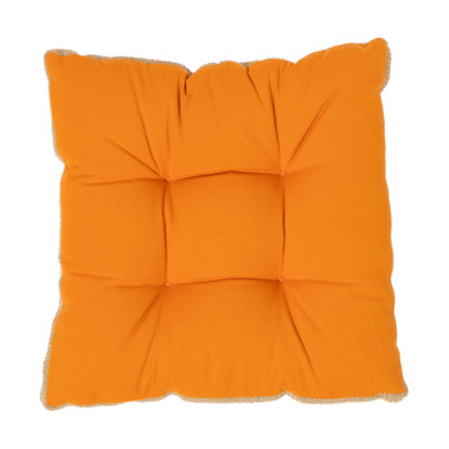 Zitkussen met juten zijkant – oranje/bruin – 40x40x3 cm