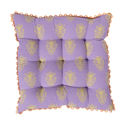 Zitkussen met print – paars – 38×38 cm