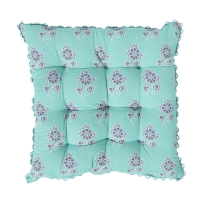 Zitkussen met print – blauw – 38×38 cm