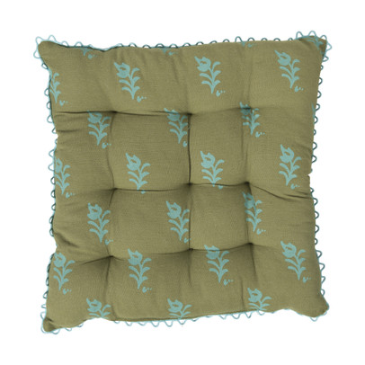 Zitkussen met print – groen – 38×38 cm