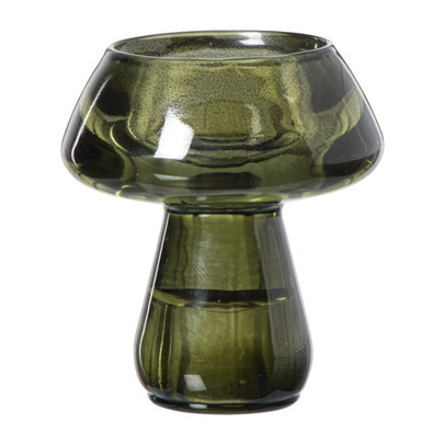 Waxinelichthouder paddenstoel – groen – ø6.7×7.5 cm