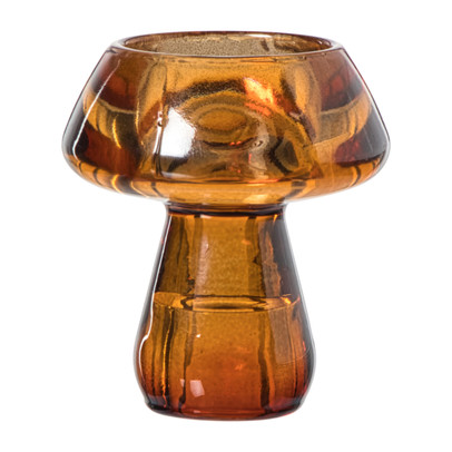 Waxinelichthouder paddenstoel – bruin – ø6.7×7.5 cm