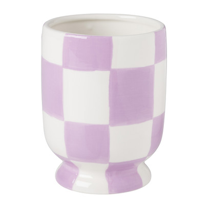 Bloempot geblokt – lila – ø10.5×14 cm