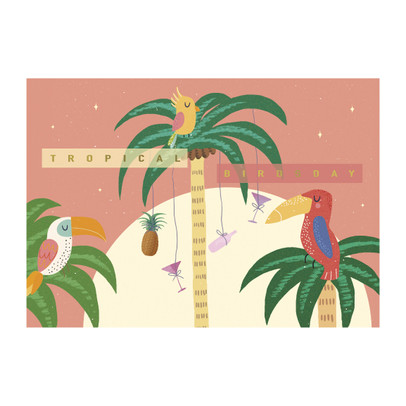 Wenskaart exotic – tropical bhirtday