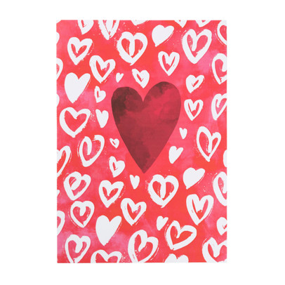 Valentijnskaart XL hartjes – rood