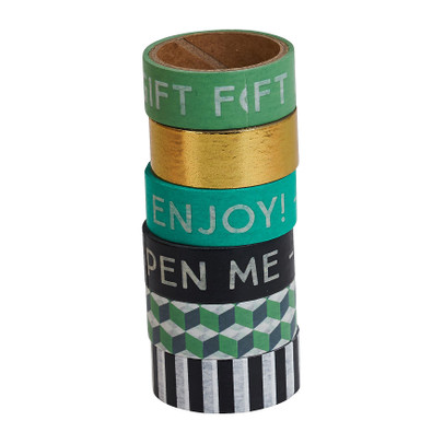 Washi tape – groen – set van 6