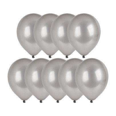 Ballonnen metallic – zilver – set van 9