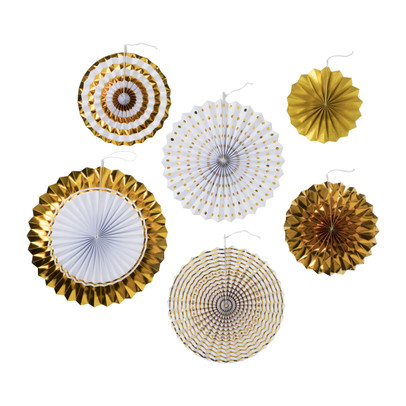 Waaiers goud – 6 stuks