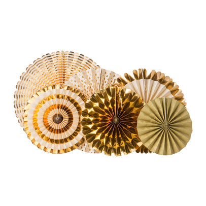 Waaiers goudkleurig – set van 6