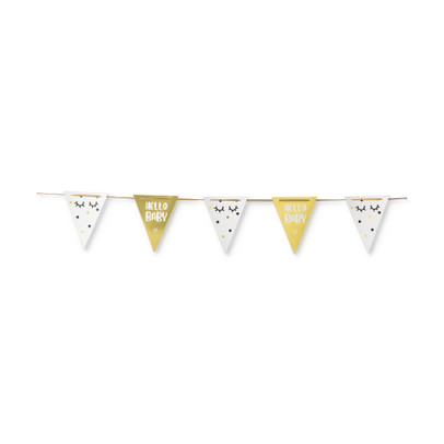 Vlaggenlijn wink – wit/goud – 5 meter