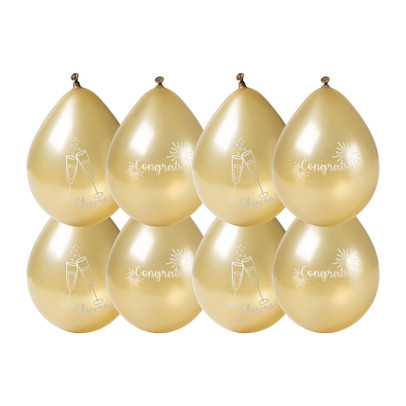 Ballonnen cheers – goud – set van 8
