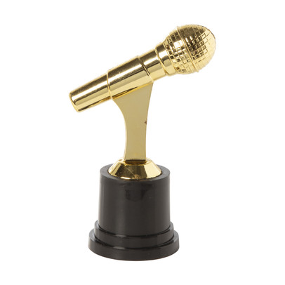 Microfoon trofee – goud – ø5×12 cm