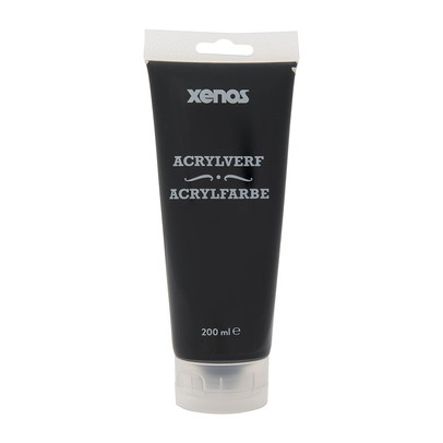 Acrylverf tube – zwart – 200 ml