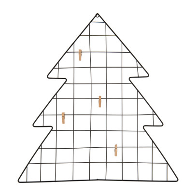 Wandrekje kerstboom met clips – zwart – 50×54 cm
