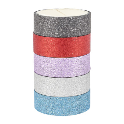 Washi tape multikleur glitters – set van 5