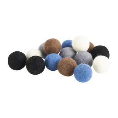 Vilt  balletjes – donker – set van 15