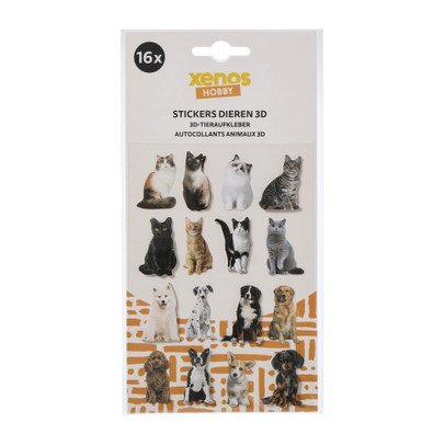 3D stickers dieren – set van 16