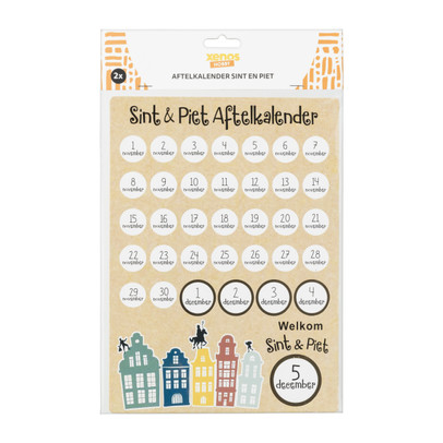 Aftelkalender sint en piet – multikleur – 19×26 cm