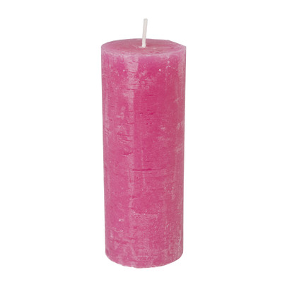Kaars rustiek – roze – ø7×18 cm
