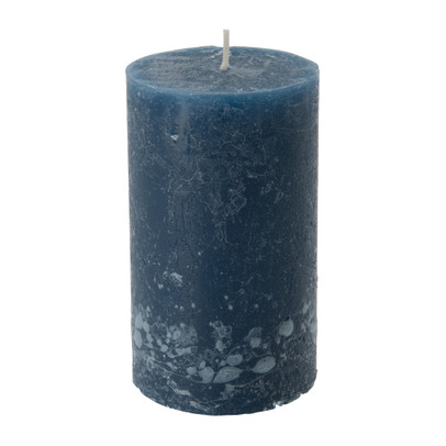 Kaars rustiek donkerblauw – 7×12 cm
