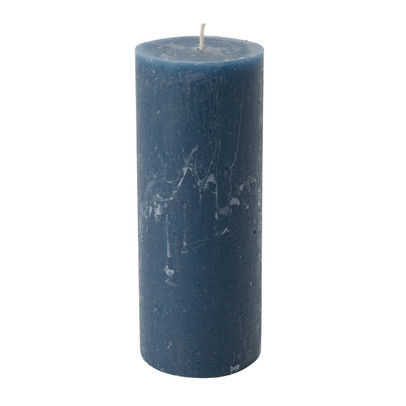 Kaars rustiek donkerblauw – 7×18 cm