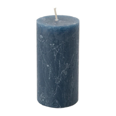 Kaars rustiek – donkerblauw – 5×10 cm