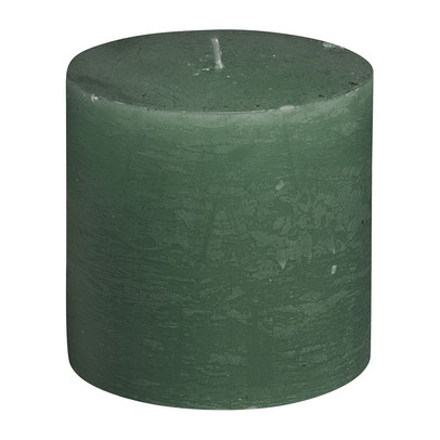 Rustiek kaars –  donkergroen – 7×7 cm