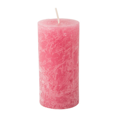 Kaars rustiek – roze – 5×10 cm