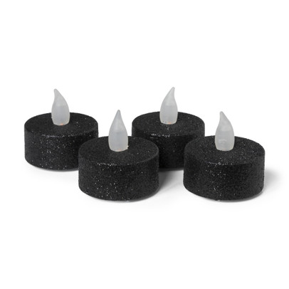 LED waxinelichten – zwart – set van 4