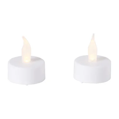 LED waxinelichten – wit – set van 2 – 12x4x10 cm