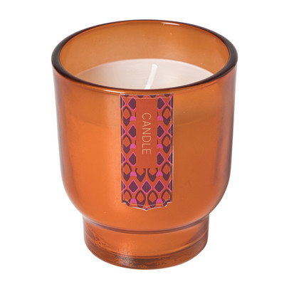 Kaars in glas – oranje – ø7.5×8.5 cm
